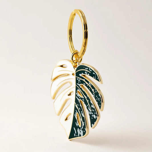 Monstera Albo Plant Keychain