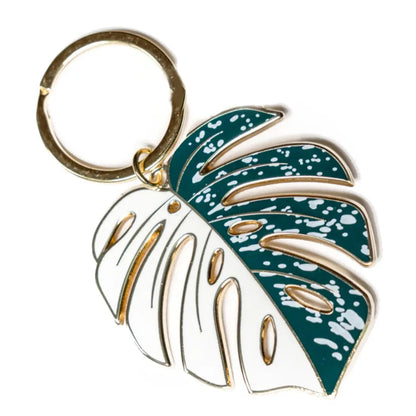 Monstera Albo Plant Keychain